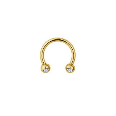 Imagem de Piercing Ferradura com Strass Folheada 6mm