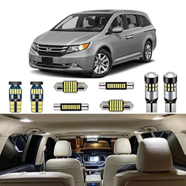 Imagem de AUTOGINE Kit de luzes interiores LED brancas para Honda Odyssey 2011 2012 2013 2014 2015 2016 2017 Super Bright 6000 K Pacote de lâmpadas LED interiores + Ferramenta de instalação