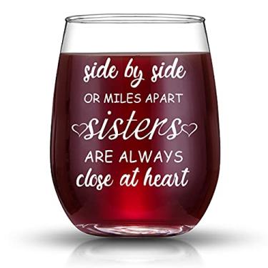 Imagem de KFK Sister Gifts from Sister - Presente de aniversário de taça de vinho de 425 g para irmãs, melhores irmãs, dia das mães, ideias de Natal para Big Siste, Little Sisterss