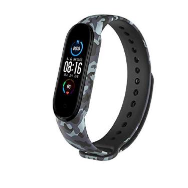 Imagem de Nandos-Store - Pulseira NSmart compatíveis com MI BAND 1/ MI BAND 2 / MI BAND 3 / MI BAND 4 / MI BAND 5 / MI BAND 6 / MI BAND 7 - (MI BAND 5, Cinza camuflada)