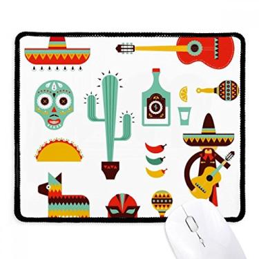 Imagem de Sombrero Tequila Guitar Chili Mexico Elment Mousepad Tapete de borracha para jogos