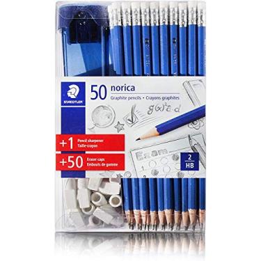 Imagem de Staedtler Lápis Norica 50 Graphite HB2 + 50 tampas de borracha + 1 apontador
