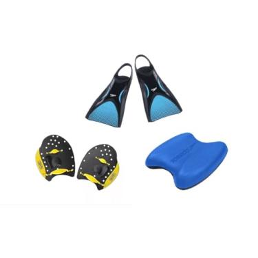 Imagem de Kit Natação Speedo Nadadeira Power Fin + Pullkick + Palmar Power Paddle (Nad G 40/42 Palmar M (média intensidade))