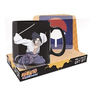 Imagem de ABYstyle Naruto Shippuden- Conjunto de canecas e porta-copos (Conjunto de caneca e porta-copos de troca de calor Naruto e Sasuke)