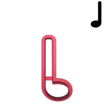 Imagem de Cortador Contorno Nota Musical Cifra Semínima - DOCE IMPRESSO, 7,0cm