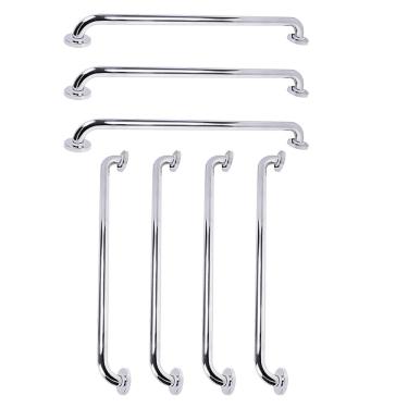 Imagem de Barra de Apoio 70cm Inox Kit 7 Unidades Deficiente Idoso Criança Gestante Banheiro Box Acessibilidade Suporte Corrimao Escada Segurança