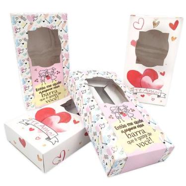 Imagem de 10 Caixas do Dia dos Namorados para Barra De Chocolate Recheada BWB, P