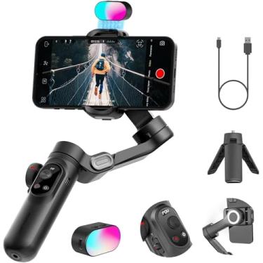 Imagem de AOC~HUAN Estabilizador para Smartphone, Estabilizador 3 Eixos para Celular com Tripé,Tela OLED com luz LED, Controle por Gestos,Rastreamento Facial, Carregamento Magnético,