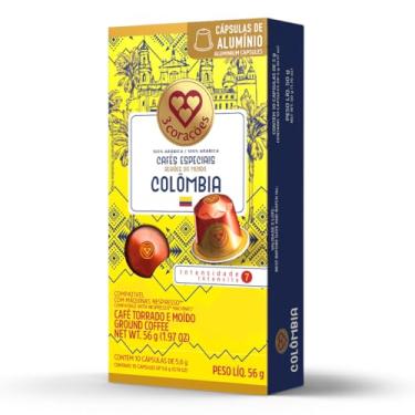 Imagem de 3 Corações Cápsulas de Café Regiões do Mundo Colômbia, Compatíveis com Nespresso, contém 10 cápsulas