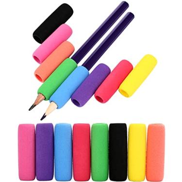 Imagem de Porta-lápis auxiliares de escrita para crianças e estudantes, cores sortidas, 3 cm de comprimento (50 peças)