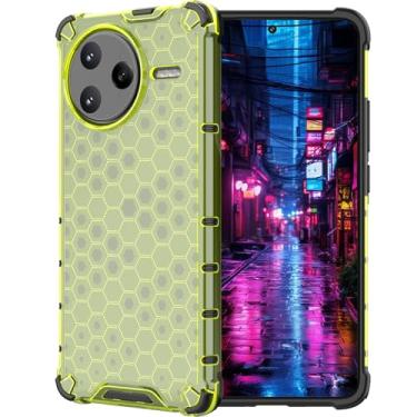 Imagem de Ephoou Capa transparente para Xiaomi Redmi K80 Pro, não amarela, antiarranhões, fina, colmeia à prova de choque, capa de proteção para Xiaomi Redmi K80 Pro, verde transparente
