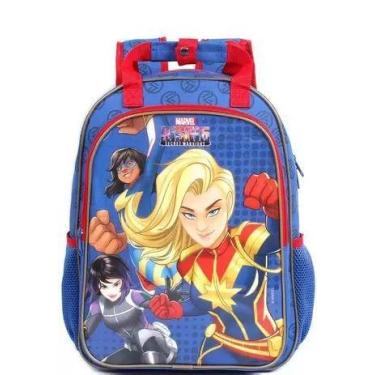 Imagem de Mochila DMW 11465 Capitã Marvel Escolar Creche, Azul