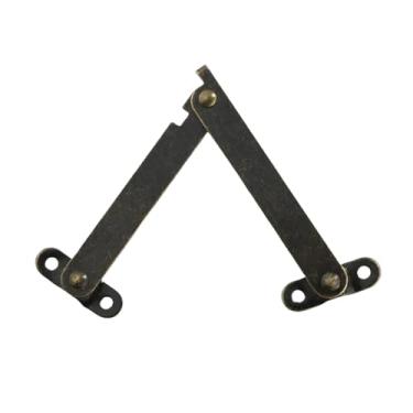 Imagem de 2 conjuntos de dobradiças de suporte de tampa permanecem bronzes antigos decoração de ferro caixa de dobradiças ferragens de móveis porta de armário móveis de cozinha ferragens (348-M)