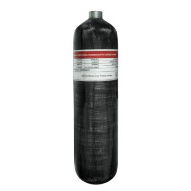 Imagem de TUXING Cilindro composto de alta pressão 4500psi, tanque de ar de fibra de carbono 3L, aprovado pela CE, tanque de mergulho de tanque de ar de paintball pcp (garrafa vazia) M18 * 1,5 preto