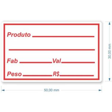 Imagem de Etiqueta Adesiva VALIDADE/FABRICAÇÃO/PESO/PREÇO  Pacote com 5 (100 Eti