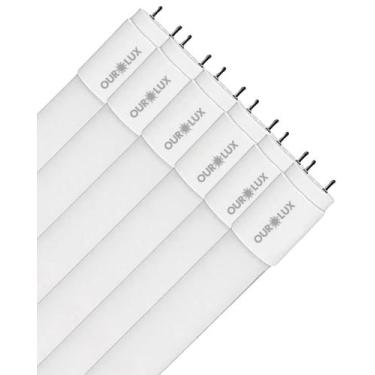 Imagem de 6 Lâmpada Led 9w Branca Fria 865 G13 T8 Bivolt Ourolux