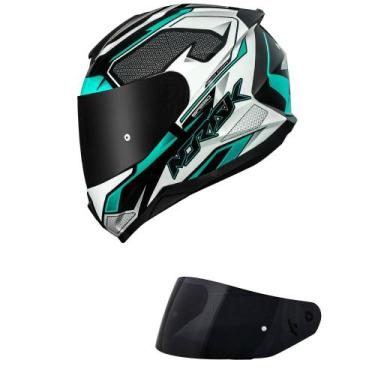 Imagem de Capacete Norisk Razor Speed Max Preto e Verde Mais Viseira Fumê, 56