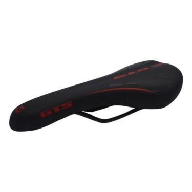 Imagem de Selim Banco Gts Mtb Speed Exotic Macio Preto C/ Vermelho