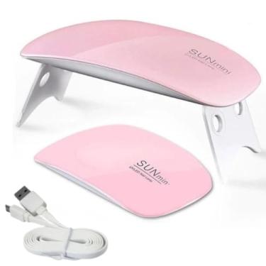 Imagem de Mini Secador de Unhas Portátil, Lâmpada de LED Portátil UV Para Unhas em Formato de Mouse, Câmara de Esmalte em Gel Tamanho de Bolso, Forno Secador Esmalte Led Rápido (BRANCO)