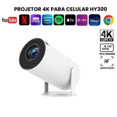 Imagem de Projetor 4K HD 150 Polegadas Celular, Tv B0x, Xbox, PS, Pc, Wifi e Blu