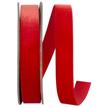 Imagem de Reliant Ribbon Fita de veludo com borda tecida, vermelha