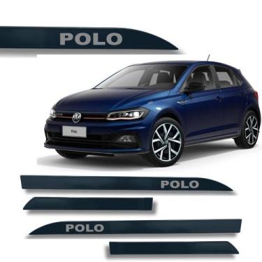 Imagem de Jogo Friso Lateral Polo Azul Biscay Ponta de Faca Com Grafia - Macall