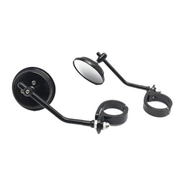 Imagem de Mqetly Espelhos retrovisores para motocicleta 38-41 mm, suporte para garfo, espelho lateral retrô para motocicleta, Preto