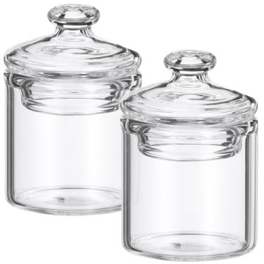 Imagem de Artibetter 2 Pcs Miniature Jar 1: 12 Doll Miniature Glass Jars with Lids 1:12 Scale Miniature Glass Bottles with Caps Terrarium Tools Carassosories Doll House Layout Glass Jar Ornament
