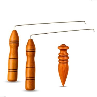 Imagem de Cobre Store Artesanatos Dual Rod e Pêndulo de Madeira com Chumbo para Radiestesia, 15 cm