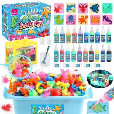 Imagem de Kit de brinquedos com gel de água mágico e moldes para animais para cr