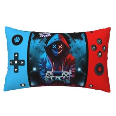 Imagem de jvycjlu Capas de almofada para jogos de Halloween 50 x 30 cm - Conjunto de presente para jogadores (Halloween-F.1)