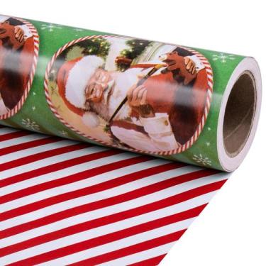 Imagem de Rolo de papel de embrulho RUSPEPA 43cm x 10m Vintage Santa