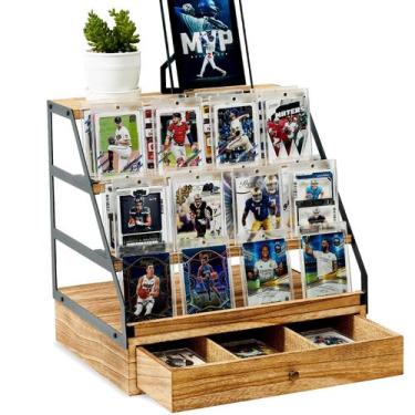 Imagem de Expositor de Cartas Poyilooo de Madera de 3 Niveles con Cajón