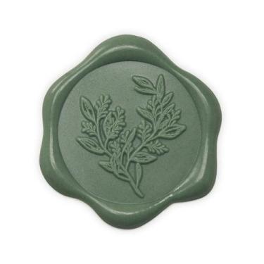 Imagem de Adesivos UNIQOOO Wax Seal, verde eucalipto, 50 unidades, 30 mm