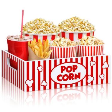 Imagem de Organizador de lanches noturnos de cinema em madeira Tray GlikCeil 30x