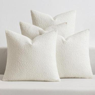 Imagem de Capas de almofadas decorativas MIULEE 46x46 cm, pacote com 4 brancas