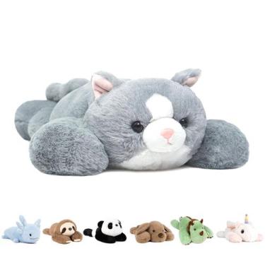 Imagem de Bicho de pelúcia pesado Niuniu Daddy Cat Pelush 1,5 kg cinza