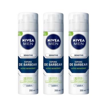 Imagem de Espuma De Barbear Nivea 200Ml Sensitive - Kit C/3Un