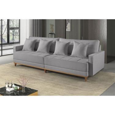Imagem de Sofa Fixo 4 Lugares M-199 2,20m Molas Bonnel Almofadas Soltas Linho Estofados Martins