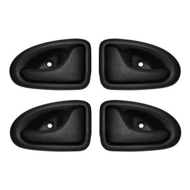 Imagem de Jogo 4 Maçanetas Interna Porta Renault Clio Symbol Preto - Clauplast