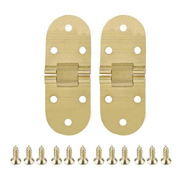 Imagem de HEEPDD Dobradiças Articuladas de Latão de 180 Graus, 2 Peças, Dobradiças de Mesa de Cobre, Bandeja Dobrável para Mesa Com Parafusos de Montagem para Mesa de Computador, Janela, Máquina