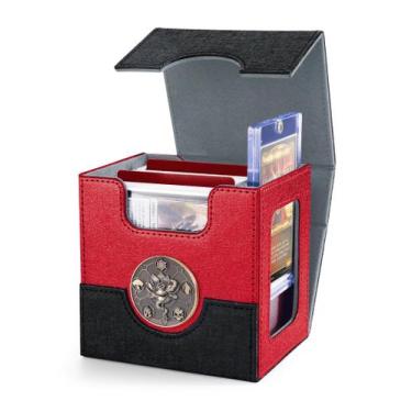 Imagem de Banloga MTG Commander Deck Box com display e bandeja de dados preta e 