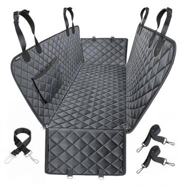 Imagem de Venotxvi Capa de assento de carro para cachorro para banco traseiro, rede resistente para cães com aba lateral, capa de banco traseiro 100% impermeável para animais de estimação, protetor de assento