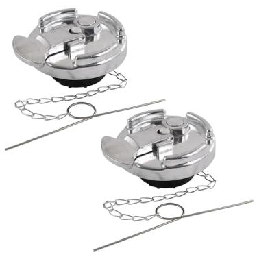 Imagem de 2 PSC 11-04859-100 Tampa de combustível de tanque de combustível de caminhão estilo alavanca de 10 cm compatível com tampa de combustível diesel Peterbilt Semi Trucks 1972-2017. Substitui # 11-04859