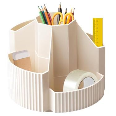 Imagem de Porta-lápis giratório, porta-lápis giratório para mesa - Porta-lápis com 5 compartimentos | Suporte de caneta organizador de lápis organizadores de lápis para crianças suporte de marcador organizador