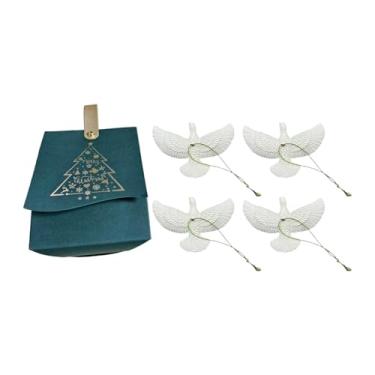 Imagem de Baoblaze Conjunto de 4 enfeites de pomba da amizade para árvore de Natal, decoração criativa em resina, pingentes para pendurar em hotéis e festas.