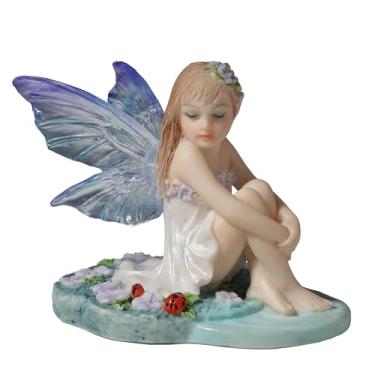 Imagem de Veronese Design 2 1/4 polegadas Lapis Fairy Joelho abraçando pose com joaninhas estatueta colecionável decoração de casa presente