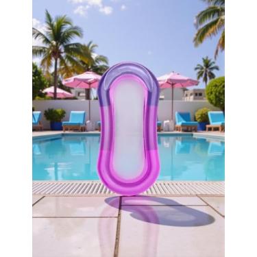 Imagem de Boia Bote Cama Inflável com Encosto de Cabeça Espreguiçadeira Aquática Piscina