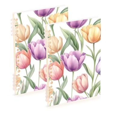 Imagem de Burbuja Cadernos com nome, papel pautado universitário A5 com 60 folhas, fichário para escritório, 2 unidades