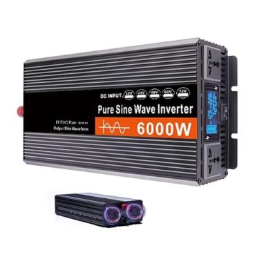 Imagem de HENGJINGTR Inversor Carregador de Onda Senoidal Pura 6000W DC 12V/24V/48V/60V/72V Fase Dividida Entrada DC Saída AC 120V/240V Conversor de Energia para Caravanas, Camping,60v to 230v